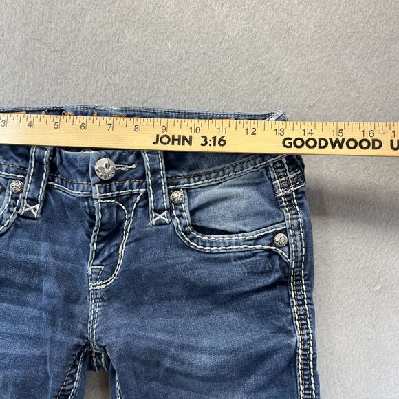 ROCK REVIVAL Yui Womens Skinny Jeans Tag Size 26 Low Rise Dark Wash - Picture 10 of 16